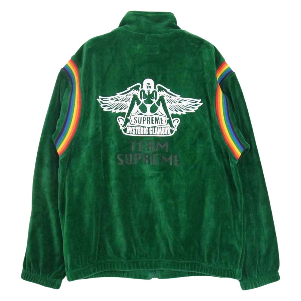 Supreme シュプリーム 21SS HYSTERIC GLAMOUR Velour Track Jacket ヒステリックグラマー ベロア トラックジャケット グリーン系 M【中古】