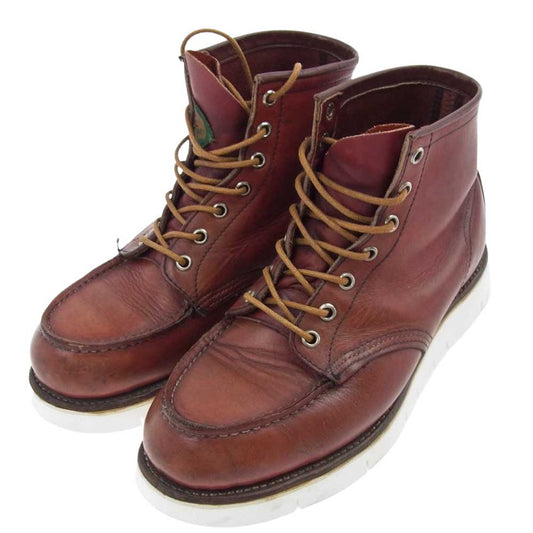 RED WING レッドウィング 875 半円犬タグ モックトゥ ブーツ ソール交換 ブラウン系 8E【中古】