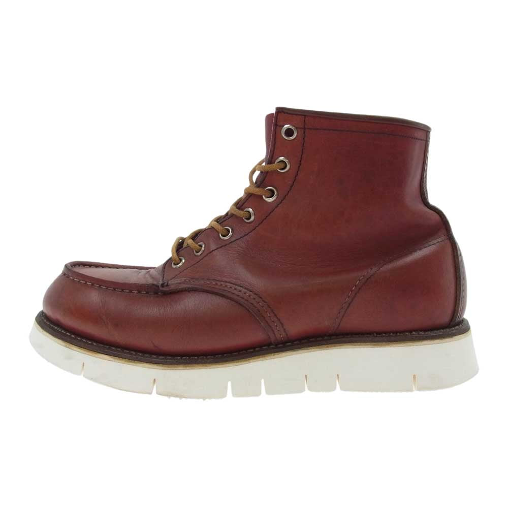 RED WING レッドウィング 875 半円犬タグ モックトゥ ブーツ ソール交換 ブラウン系 8E【中古】