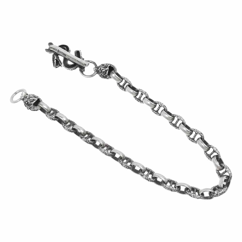 GABOR ガボール ギャランティ付属 スネークキーパー 2ライオン ヘッド アンカーリンク ウォレットチェーン シルバー系【中古】