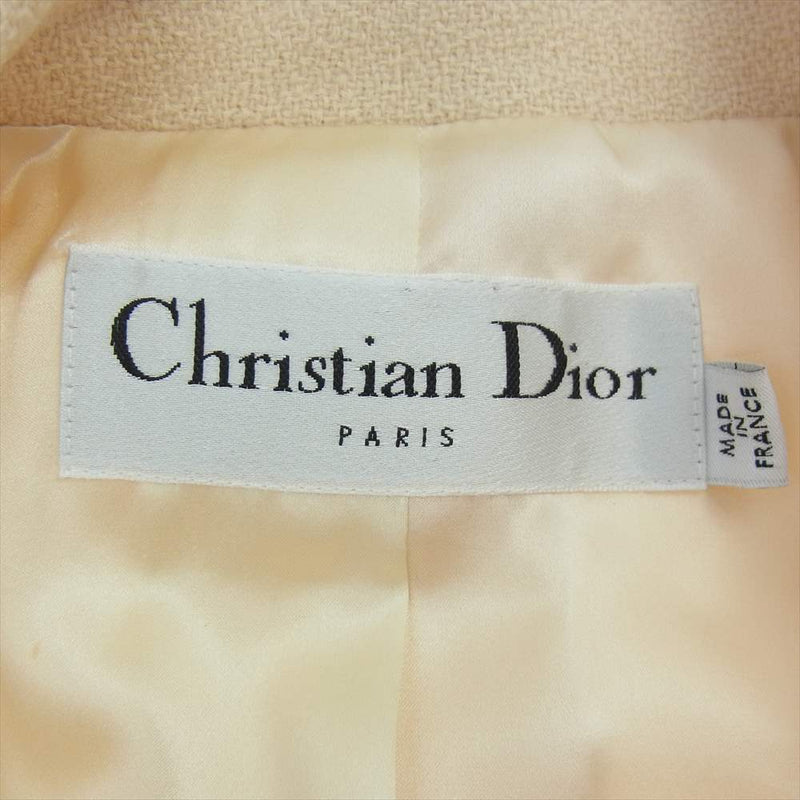 Christian Dior クリスチャンディオール 8H21215A1120　 裏地シルク ウール ジャケット スカート セットアップ ベージュ系 USA2【中古】