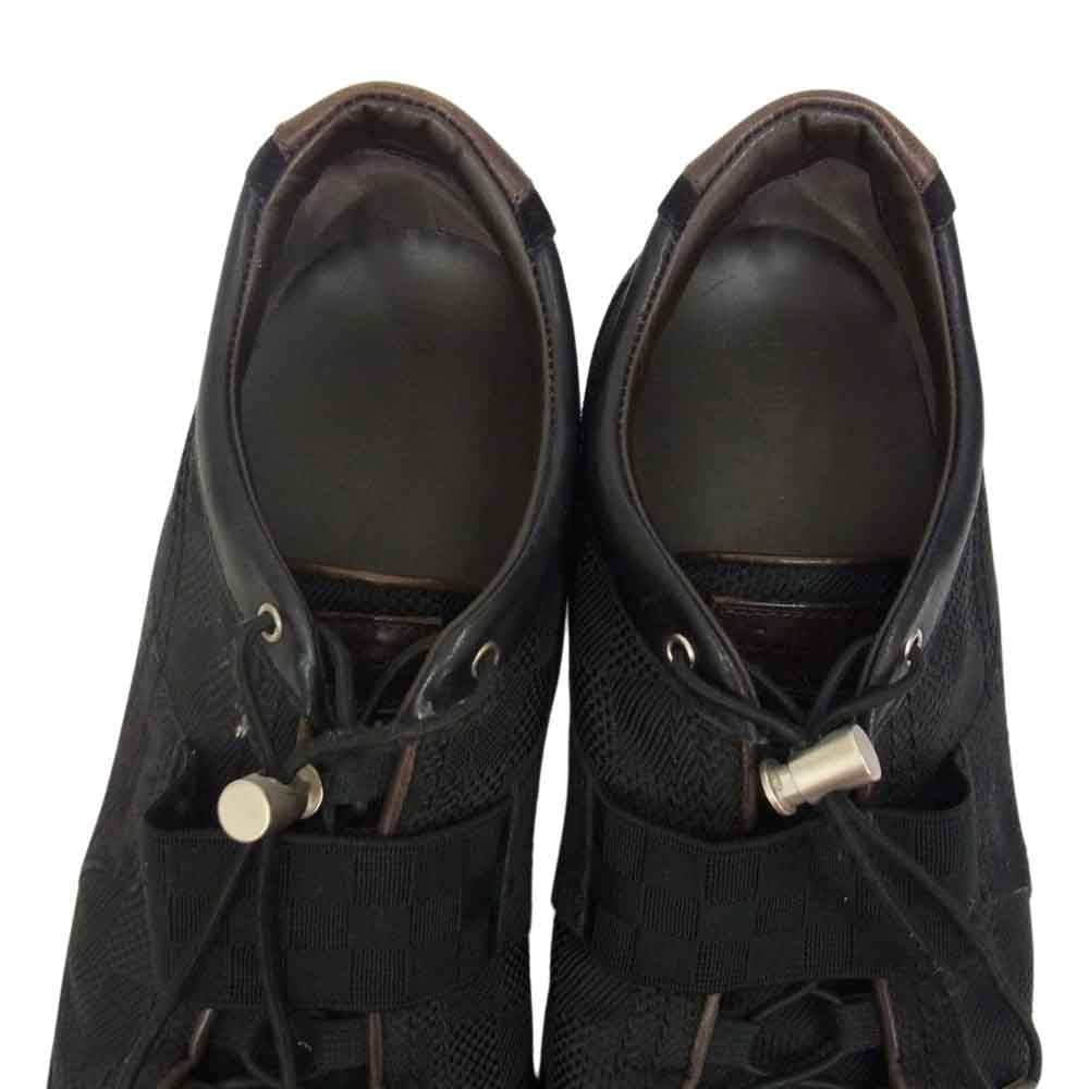 LOUIS VUITTON ルイ・ヴィトン ダミエ スエード切替 ローカット スニーカー ブラック系 8【中古】