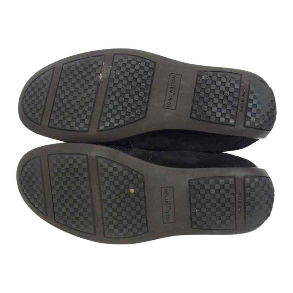 LOUIS VUITTON ルイ・ヴィトン ダミエ スエード切替 ローカット スニーカー ブラック系 8【中古】