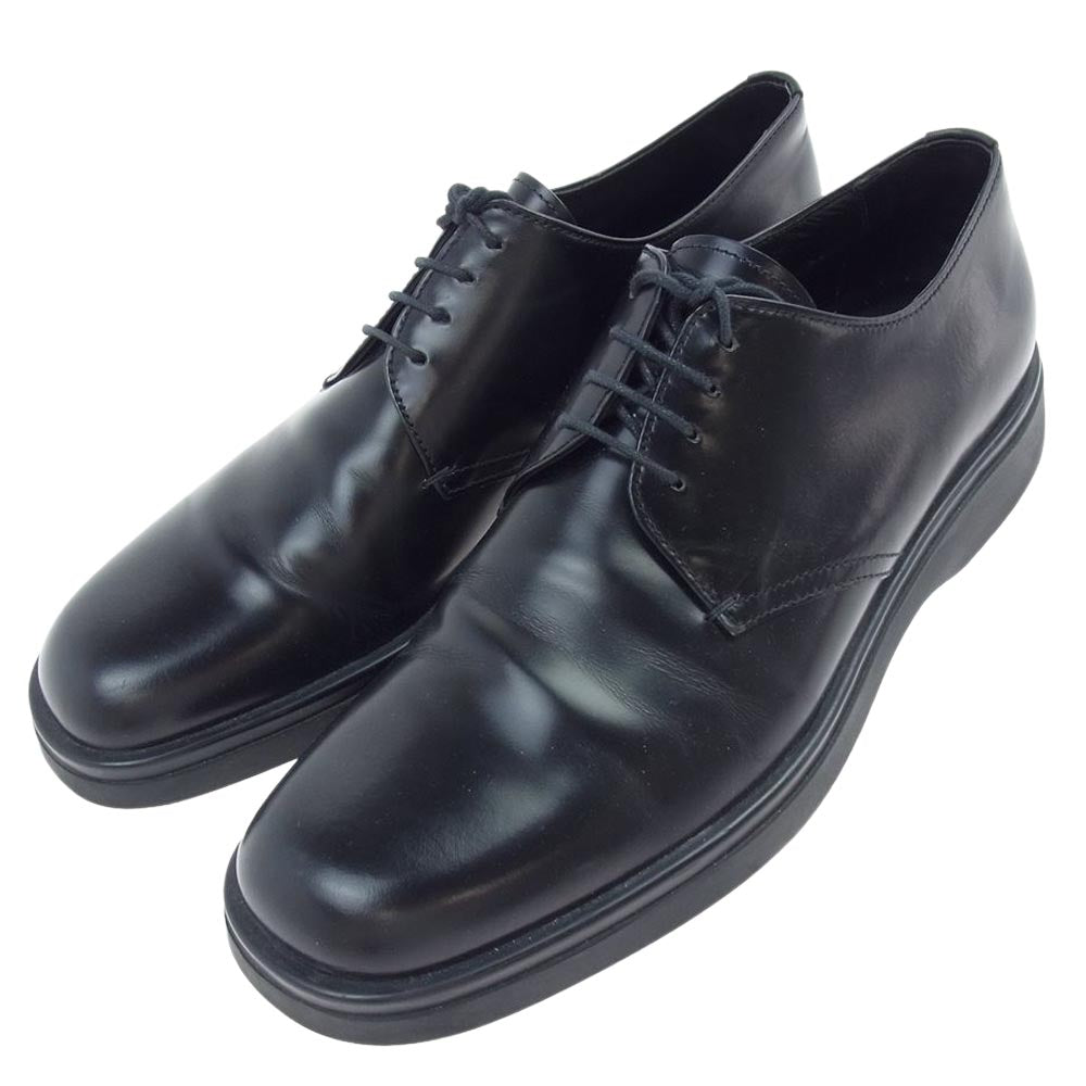 PRADA プラダ 2E0977 レザー プレーントゥ ビジネス シューズ ブラック系【中古】