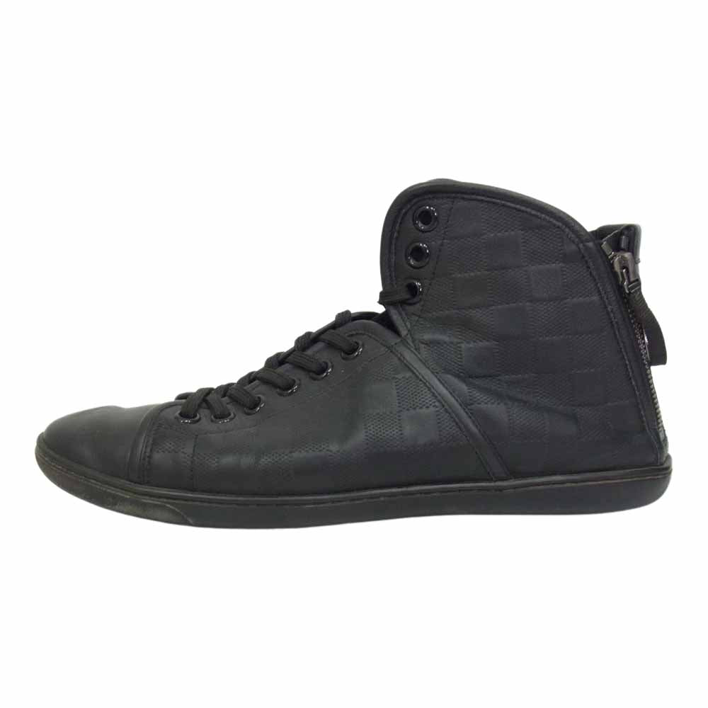 LOUIS VUITTON ルイ・ヴィトン ダミエ アヴァンチュール ハイカット レザー スニーカー ブラック系 7 1/2【中古】