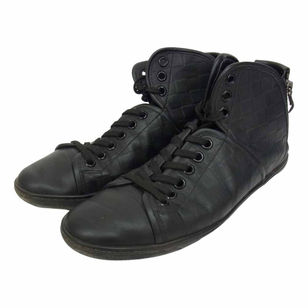 LOUIS VUITTON ルイ・ヴィトン ダミエ アヴァンチュール ハイカット レザー スニーカー ブラック系 7 1/2【中古】