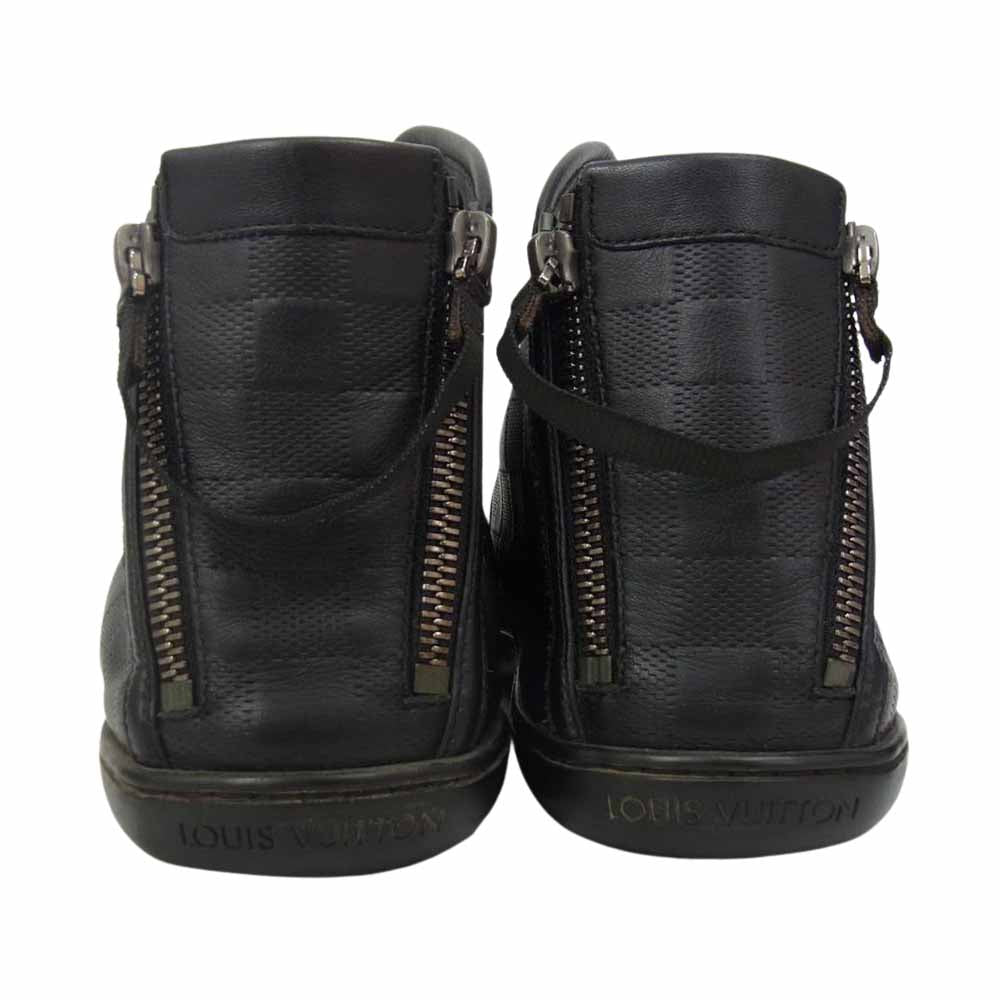 LOUIS VUITTON ルイ・ヴィトン ダミエ アヴァンチュール ハイカット レザー スニーカー ブラック系 7 1/2【中古】