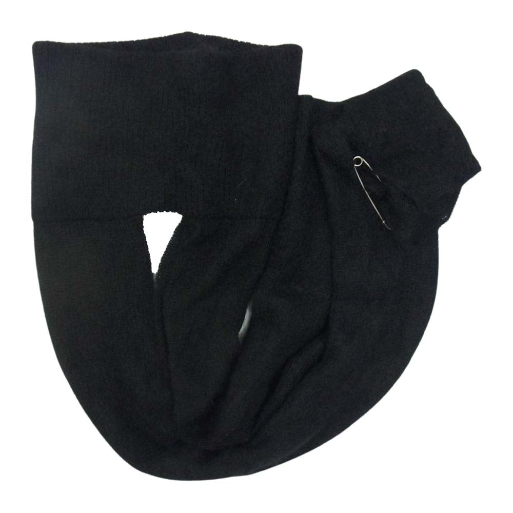 Yohji Yamamoto ヨウジヤマモト Y's for men ワイズフォーメン MN-L07-155 安全ピン付き モヘヤ混 ネックウォーマー マフラー ブラック系【中古】