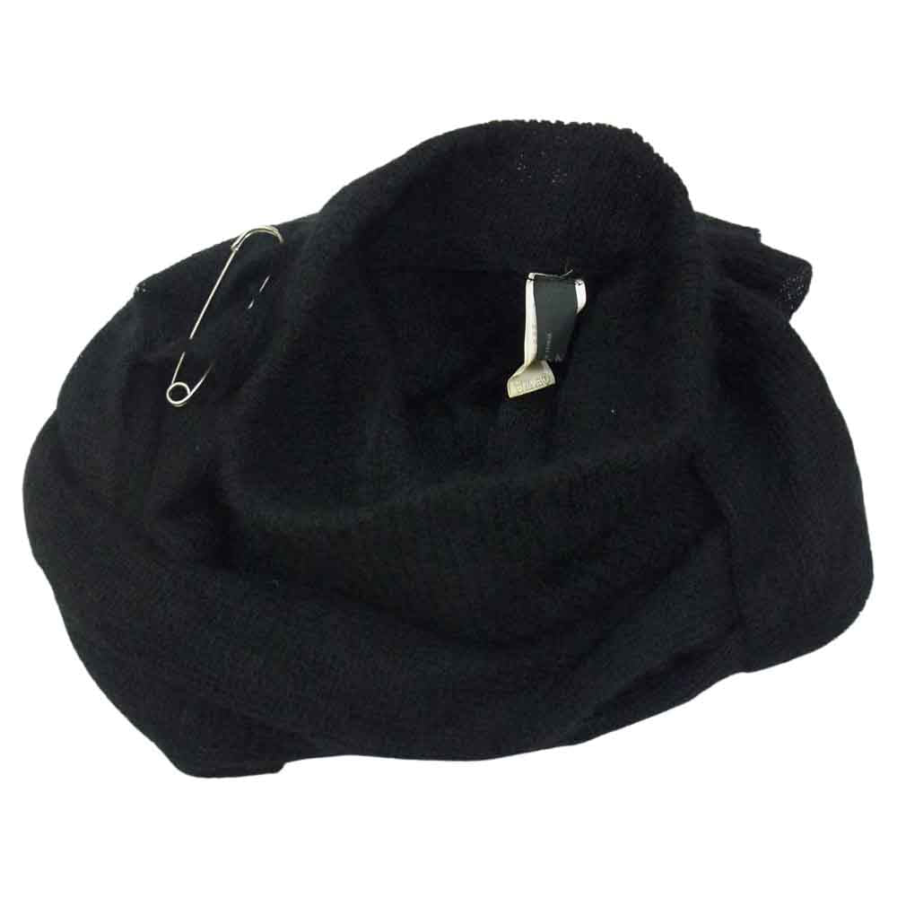 Yohji Yamamoto ヨウジヤマモト Y's for men ワイズフォーメン MN-L07-155 安全ピン付き モヘヤ混 ネックウォーマー マフラー ブラック系【中古】