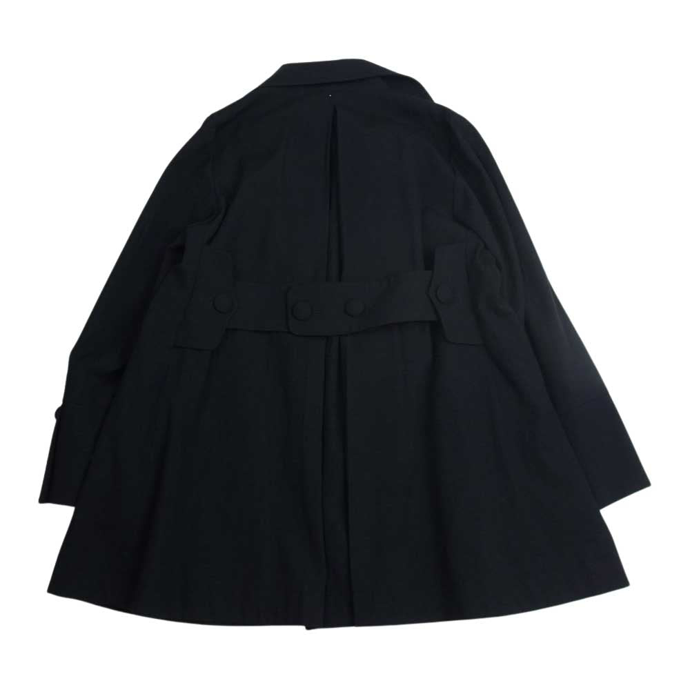 Yohji Yamamoto ヨウジヤマモト  ファム FQ-C01-107 包みボタン バックプリーツ フレア コート ダークネイビー系 1【中古】