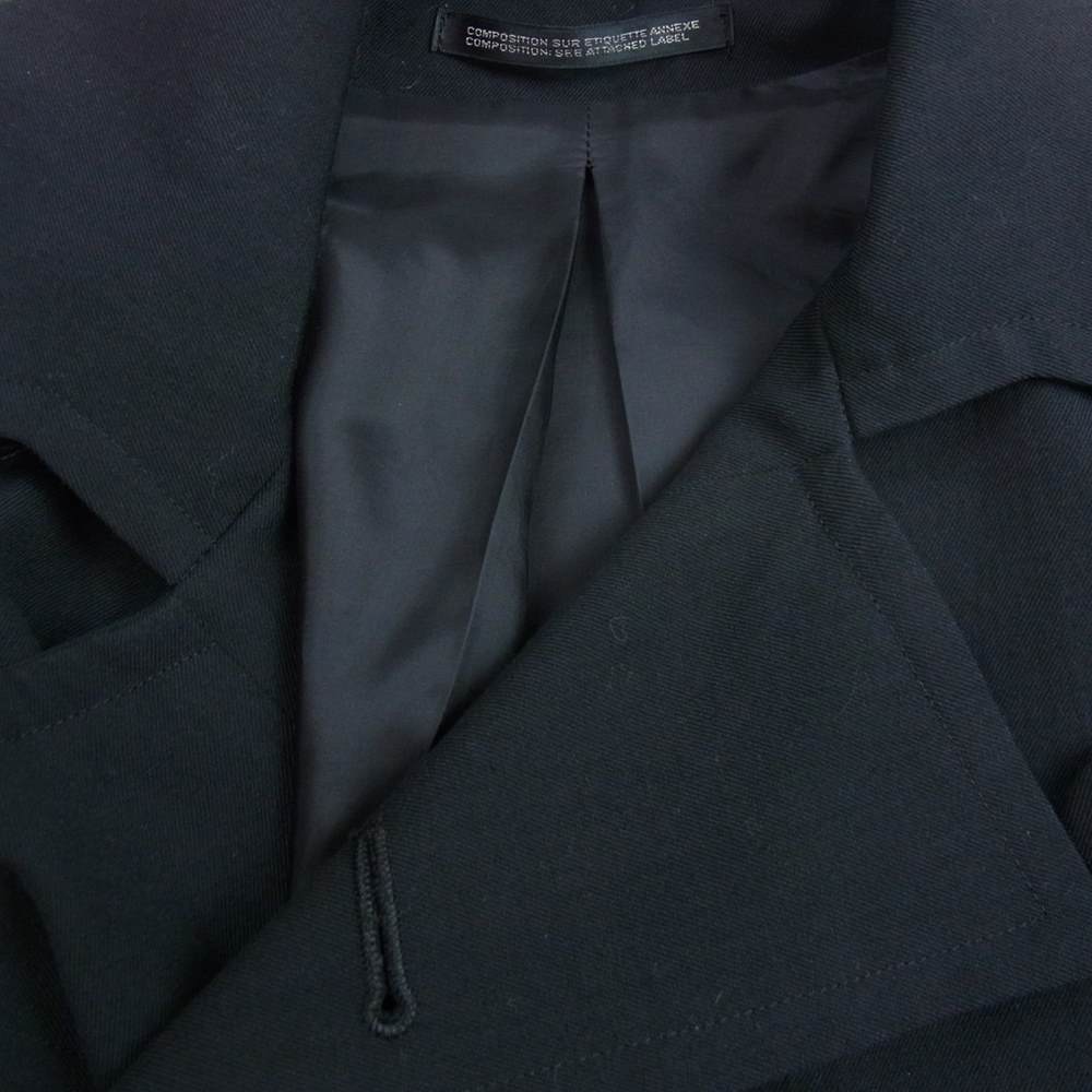 Yohji Yamamoto ヨウジヤマモト  ファム FQ-C01-107 包みボタン バックプリーツ フレア コート ダークネイビー系 1【中古】