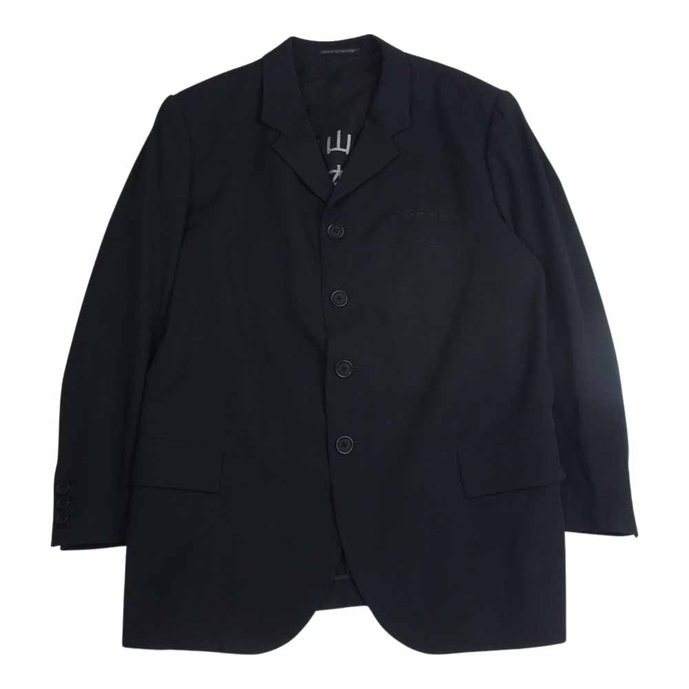 Yohji Yamamoto POUR HOMME ヨウジヤマモトプールオム 10SS HJ-J12-117 アーカイブ 山本耀司 ロシア語抜染 ウール テーラードジャケット ブラック系 4【中古】