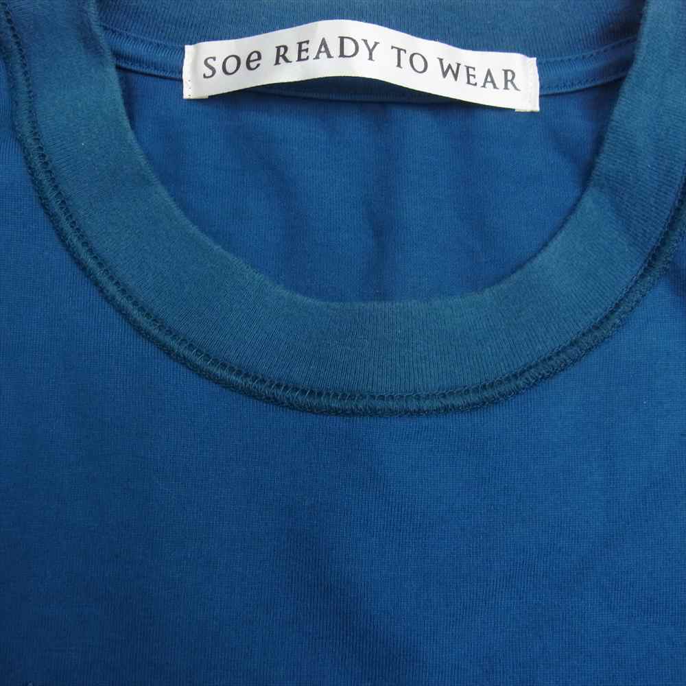 soe ソーイ メッセージ 刺繍 長袖 Tシャツ ブルー系 1【中古】