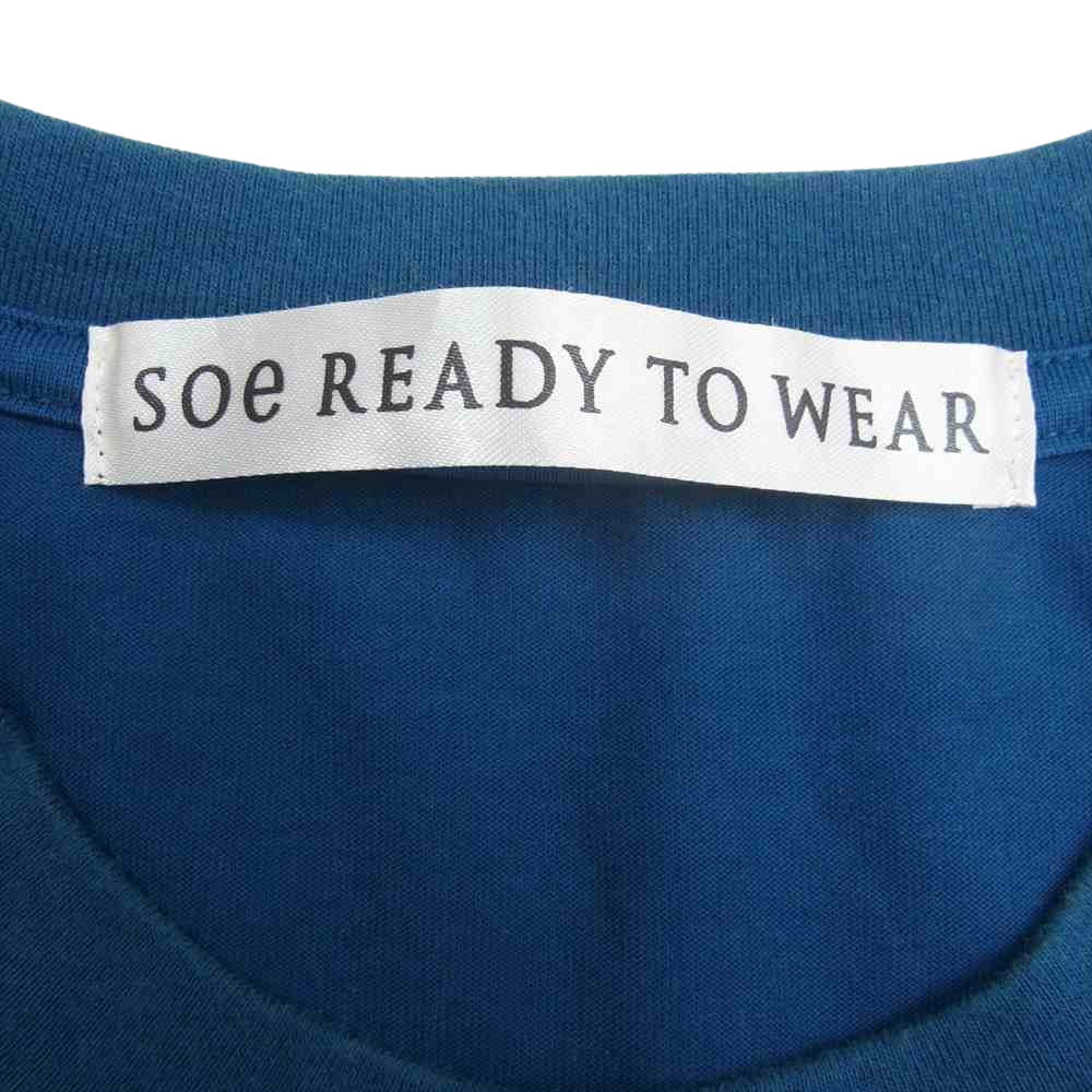 soe ソーイ メッセージ 刺繍 長袖 Tシャツ ブルー系 1【中古】