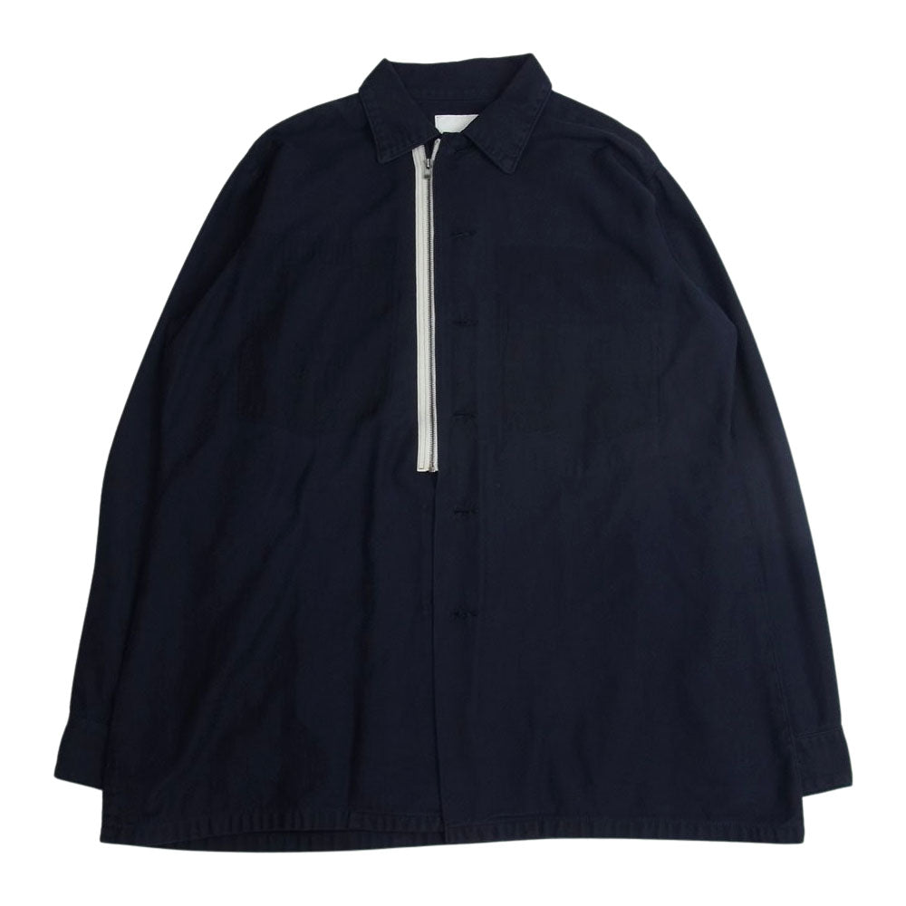 トランスファレンス Shirt Jacket 再構築 古着リメイク シャツ ジャケット  ダークネイビー系【中古】