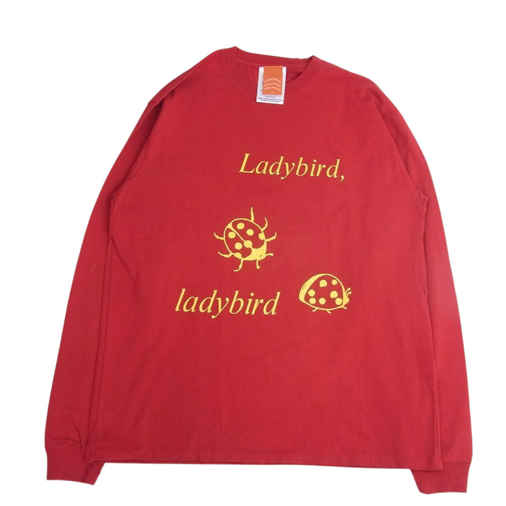 ポジティブメッセージ 国内正規品 Ladybird レディバード プリント 長袖 Tシャツ レッド系 M【中古】