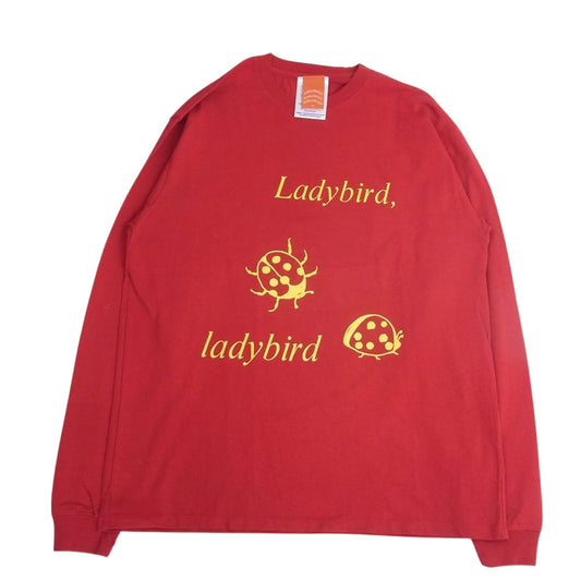 ポジティブメッセージ 国内正規品 Ladybird レディバード プリント 長袖 Tシャツ レッド系 M【中古】