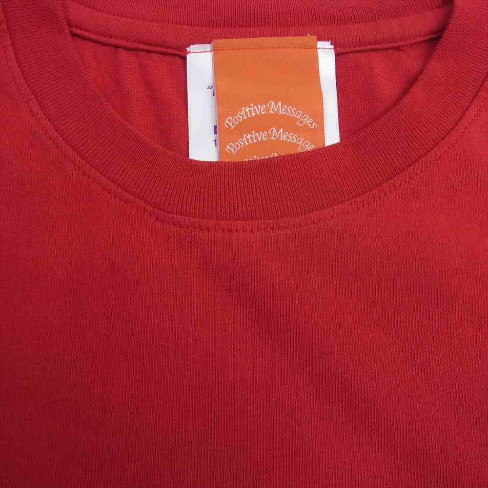 ポジティブメッセージ 国内正規品 Ladybird レディバード プリント 長袖 Tシャツ レッド系 M【中古】