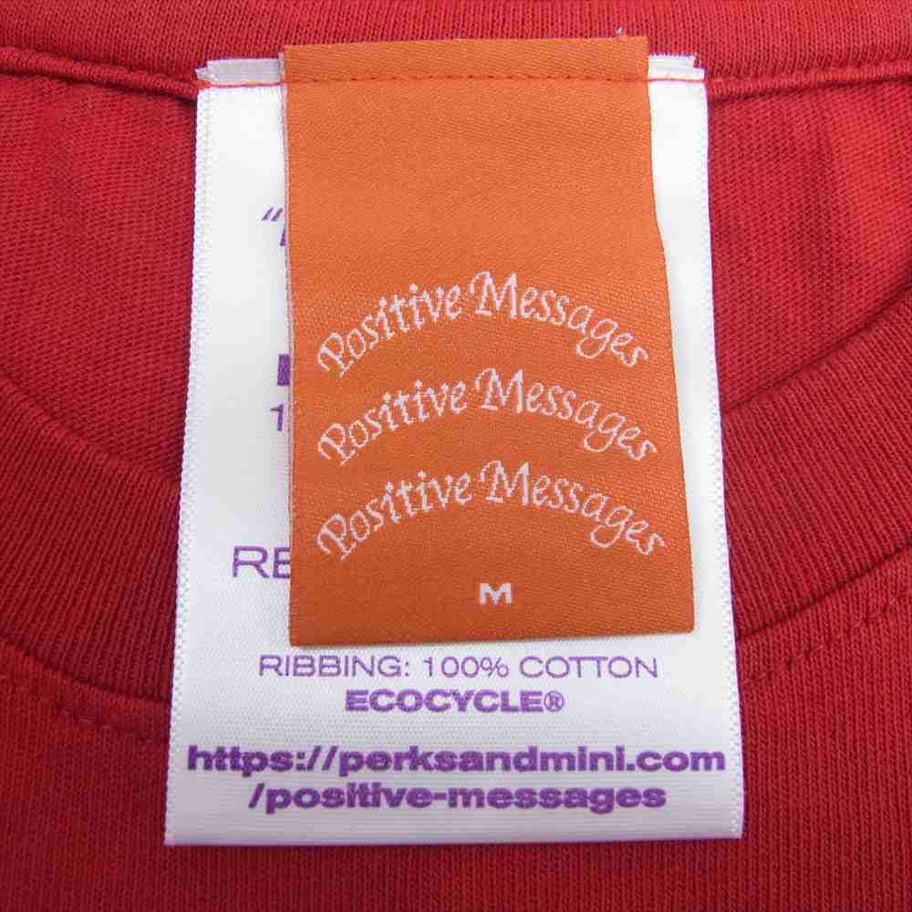 ポジティブメッセージ 国内正規品 Ladybird レディバード プリント 長袖 Tシャツ レッド系 M【中古】