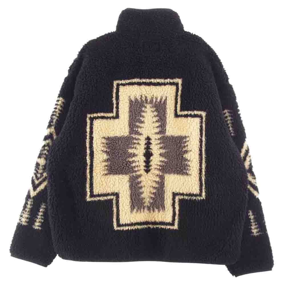 PENDLETON ペンドルトン Boa Zip Up Jacket ネイティブ柄 ボア ジップ ジャケット ブラック系 L【中古】
