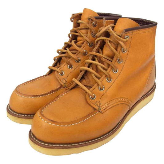 RED WING レッドウィング 9875 6inch CLASSIC MOC TOE モックトゥ ゴールドラセットセコイア 犬タグ ブーツ ライトブラウン系 8 1/2【中古】