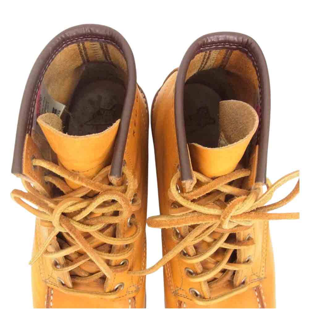 RED WING レッドウィング 9875 6inch CLASSIC MOC TOE モックトゥ ゴールドラセットセコイア 犬タグ ブーツ ライトブラウン系 8 1/2【中古】