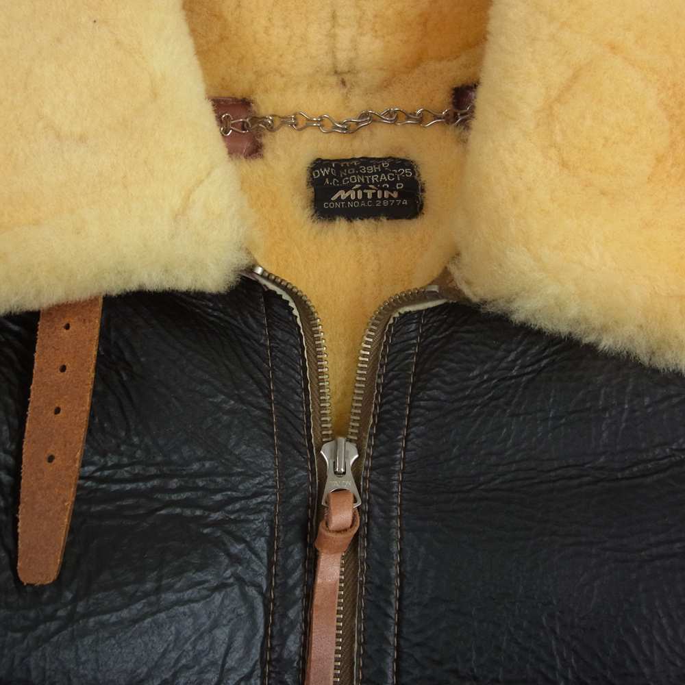 Buzz Rickson's バズリクソンズ BR80112 B-6 ROUGH WEAR ラフウェア 実名復刻 ムートン フライト ジャケット ブラック系 38R【中古】