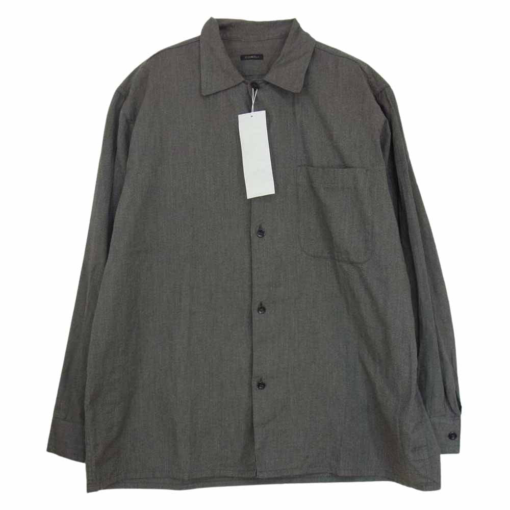 COMOLI コモリ 20AW S03-02005 ヨリ杢 オープンカラー シャツ グレー系 2【中古】