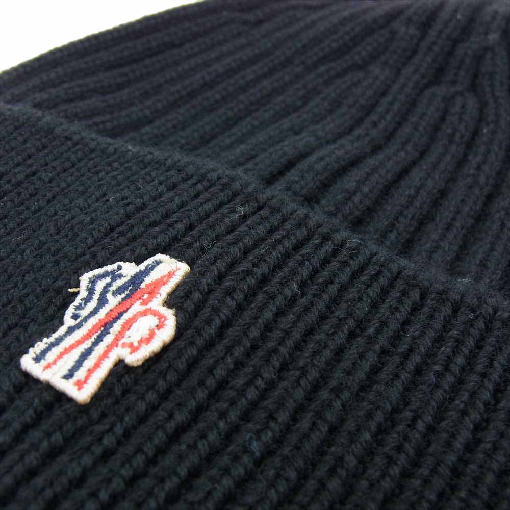 MONCLER モンクレール F20973B70000 04761 BERRETTO ロゴワッペン ニットキャップ ブラック系【極上美品】【中古】