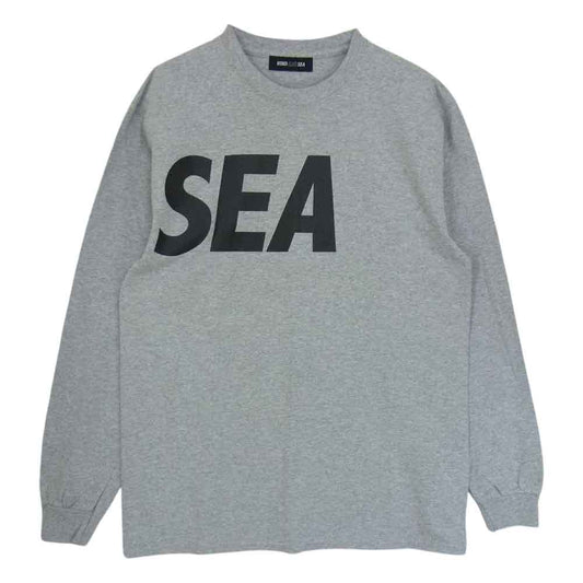 WIND AND SEA ウィンダンシー WDS CS 03 ロゴ クルーネック 長袖 Tシャツ グレー系 M【中古】