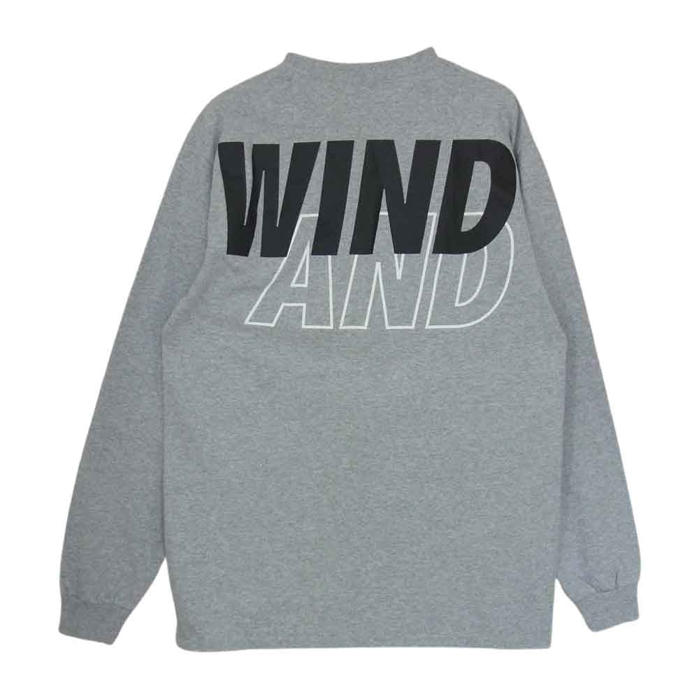 WIND AND SEA ウィンダンシー WDS CS 03 ロゴ クルーネック 長袖 Tシャツ グレー系 M【中古】