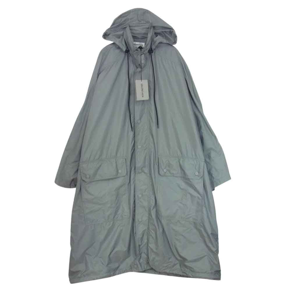 BALENCIAGA バレンシアガ 518184 TXD14 Opera Raincoat バックロゴ オペラ レインコート グレー系 34【極上美品】【中古】