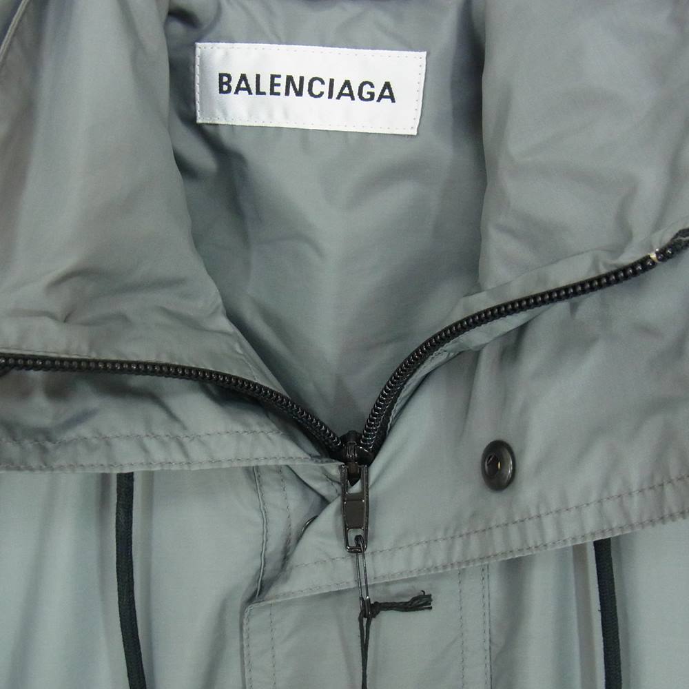 BALENCIAGA バレンシアガ 518184 TXD14 Opera Raincoat バックロゴ オペラ レインコート グレー系 34【極上美品】【中古】