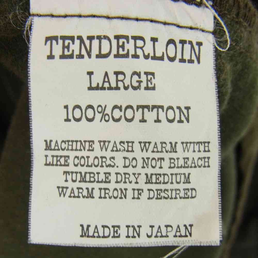 TENDERLOIN テンダーロイン T-CORDUROY SHT 胸ロゴ刺繍 コーデュロイ ワークシャツ カーキ系 L【中古】