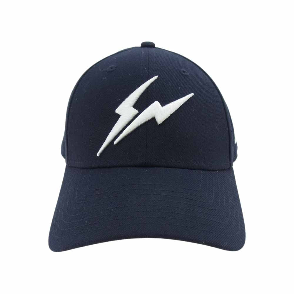 FRAGMENT DESIGN フラグメントデザイン 20ss NEW ERA ニューエラ THUNDER LOGO CAP サンダー ロゴ 刺繍 キャップ ネイビー系【中古】