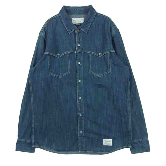 NEIGHBORHOOD ネイバーフッド 131AQNH-SHM01 RAWHIDE C-SHIRT. LS ローハイド デニム ウエスタン 長袖 シャツ インディゴブルー系 L【中古】