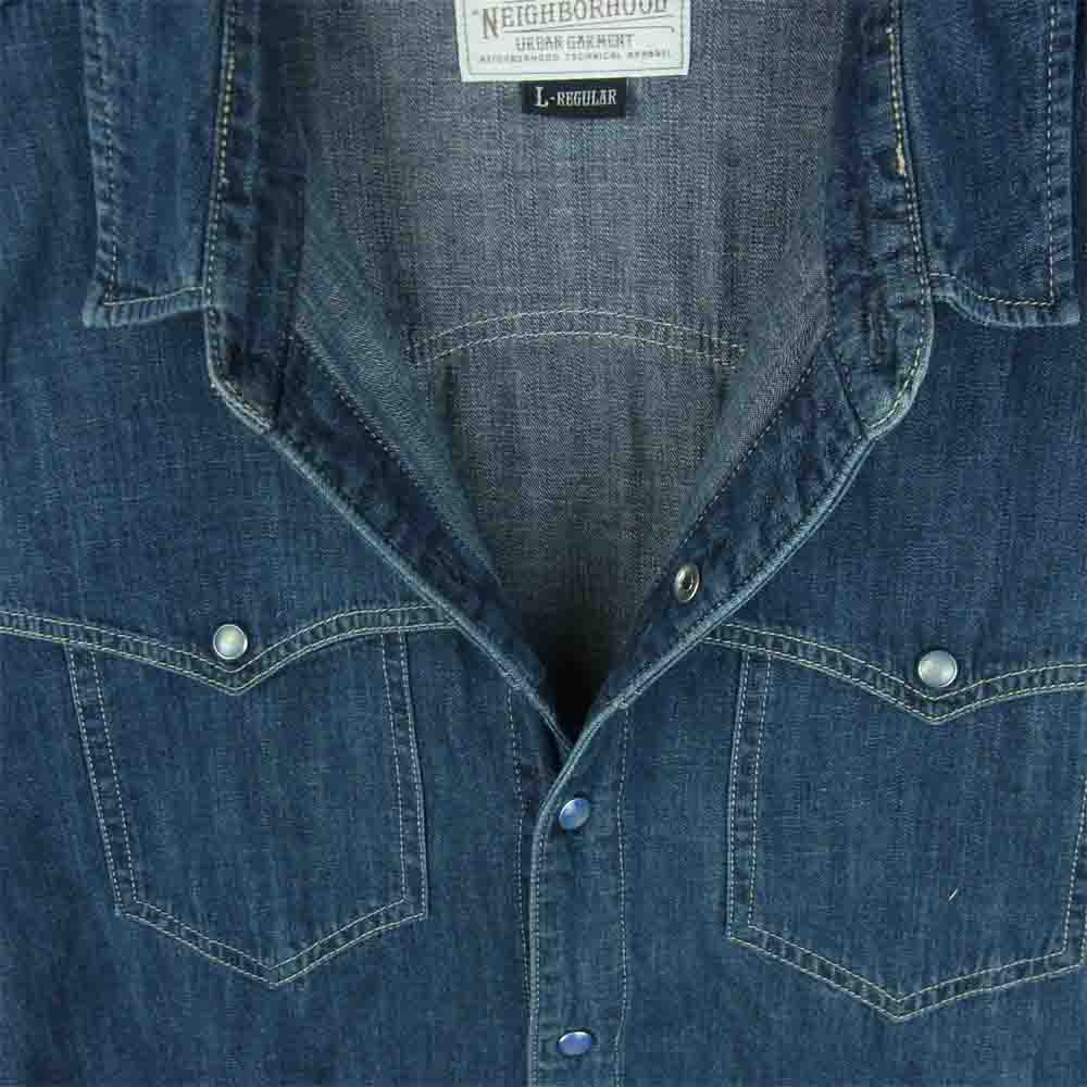 NEIGHBORHOOD ネイバーフッド 131AQNH-SHM01 RAWHIDE C-SHIRT. LS ローハイド デニム ウエスタン 長袖 シャツ インディゴブルー系 L【中古】