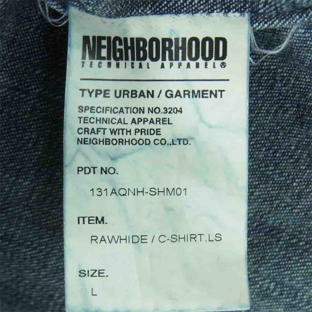 NEIGHBORHOOD ネイバーフッド 131AQNH-SHM01 RAWHIDE C-SHIRT. LS ローハイド デニム ウエスタン 長袖 シャツ インディゴブルー系 L【中古】