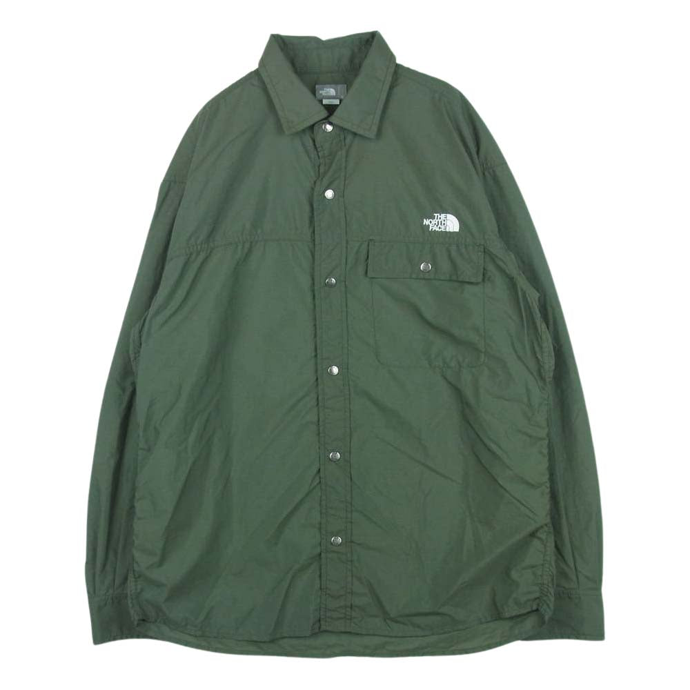 THE NORTH FACE ノースフェイス NR11961 L/S NUPTSE SHIRT 長袖 ヌプシ シャツ ナイロン グレイッシュカーキ系 L【中古】