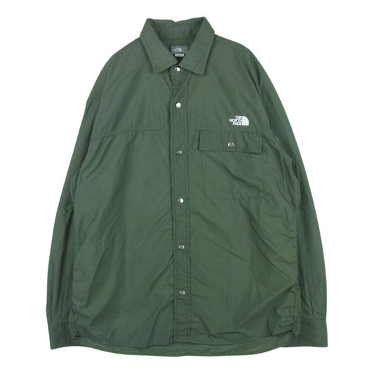 THE NORTH FACE ノースフェイス NR11961 L/S NUPTSE SHIRT 長袖 ヌプシ シャツ ナイロン グレイッシュカーキ系 L【中古】
