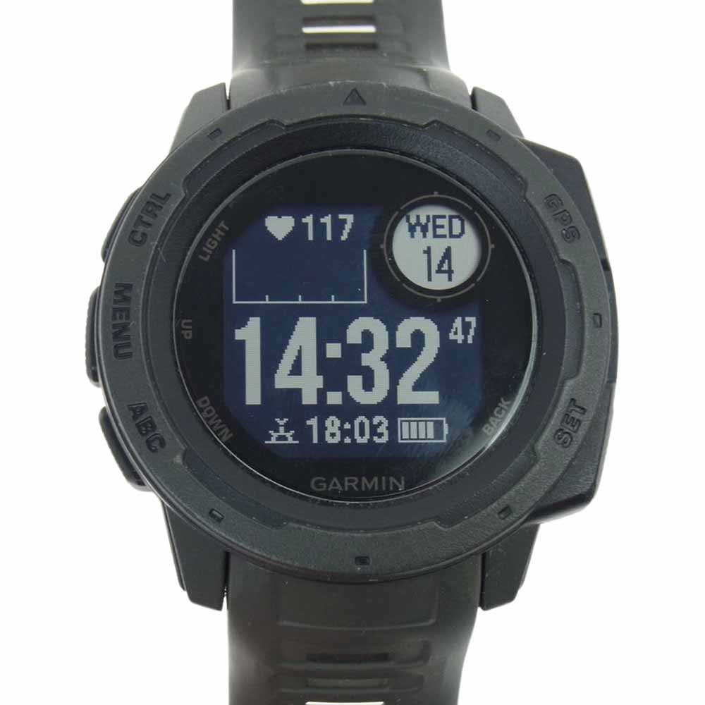 ガーミン 010-02064-12 INSTINCT タフネス GPS アウトドア ウォッチ スマート ウォッチ ダークグレー系【中古】