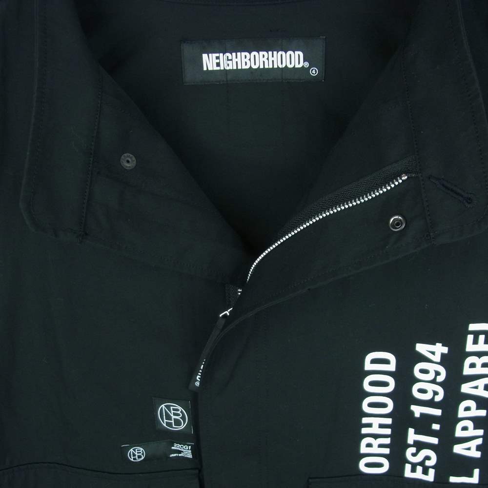 NEIGHBORHOOD ネイバーフッド 221SPNH-JKM01 WEATHER SHORT/CN-JK ウェザー スタンドカラー ショート コート ジャケット ブラック系 L【中古】