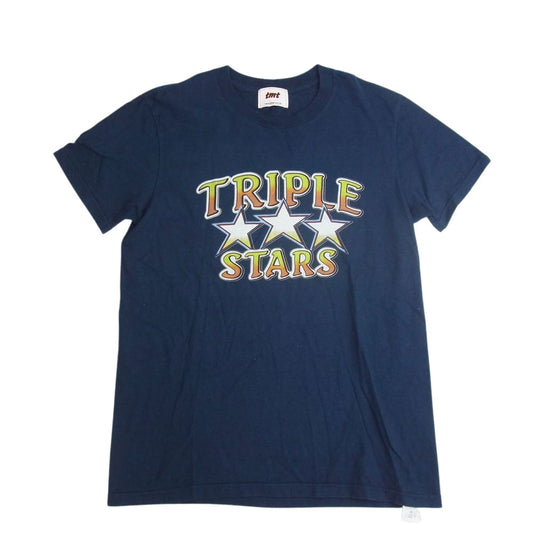 TMT ティーエムティー TCS-F16SP02 TRIPLE STAR トリプルスター プリント 半袖 Tシャツ ネイビー系 M【中古】