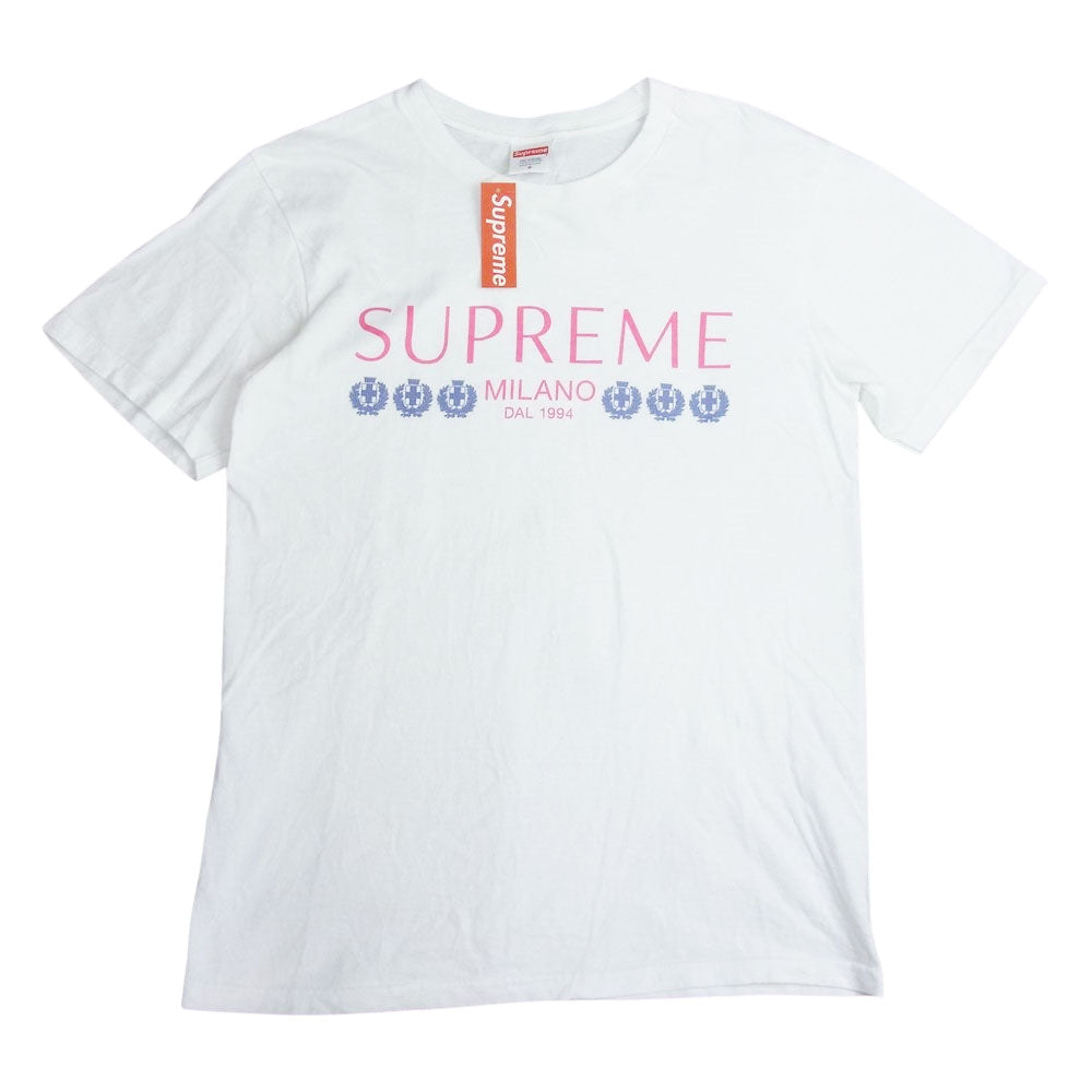 Supreme シュプリーム 21SS Milano Tee ミラノ プリント 半袖 Tシャツ ホワイト系 S【中古】