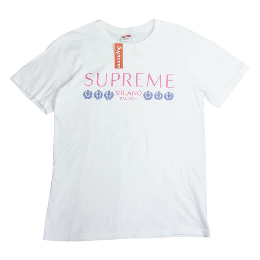 Supreme シュプリーム 21SS Milano Tee ミラノ プリント 半袖 Tシャツ ホワイト系 S【中古】