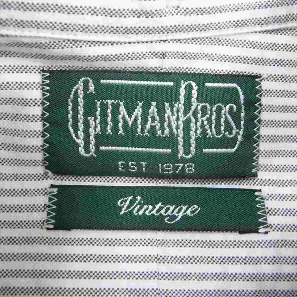 ギットマンブラザーズ VINTAGE ビンテージ コットン ストライプ シャツ グレー系 ホワイト系 15 1/2(Mサイズ相当)【中古】