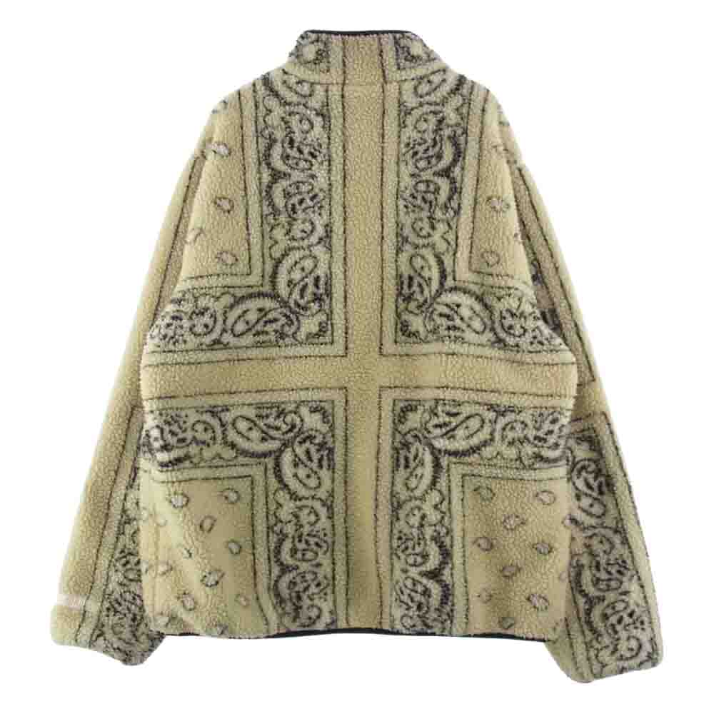 Supreme シュプリーム 17AW Reversible Bandana Fleece Jacket リバーシブル バンダナ フリース ジャケット オフホワイト系 L【中古】