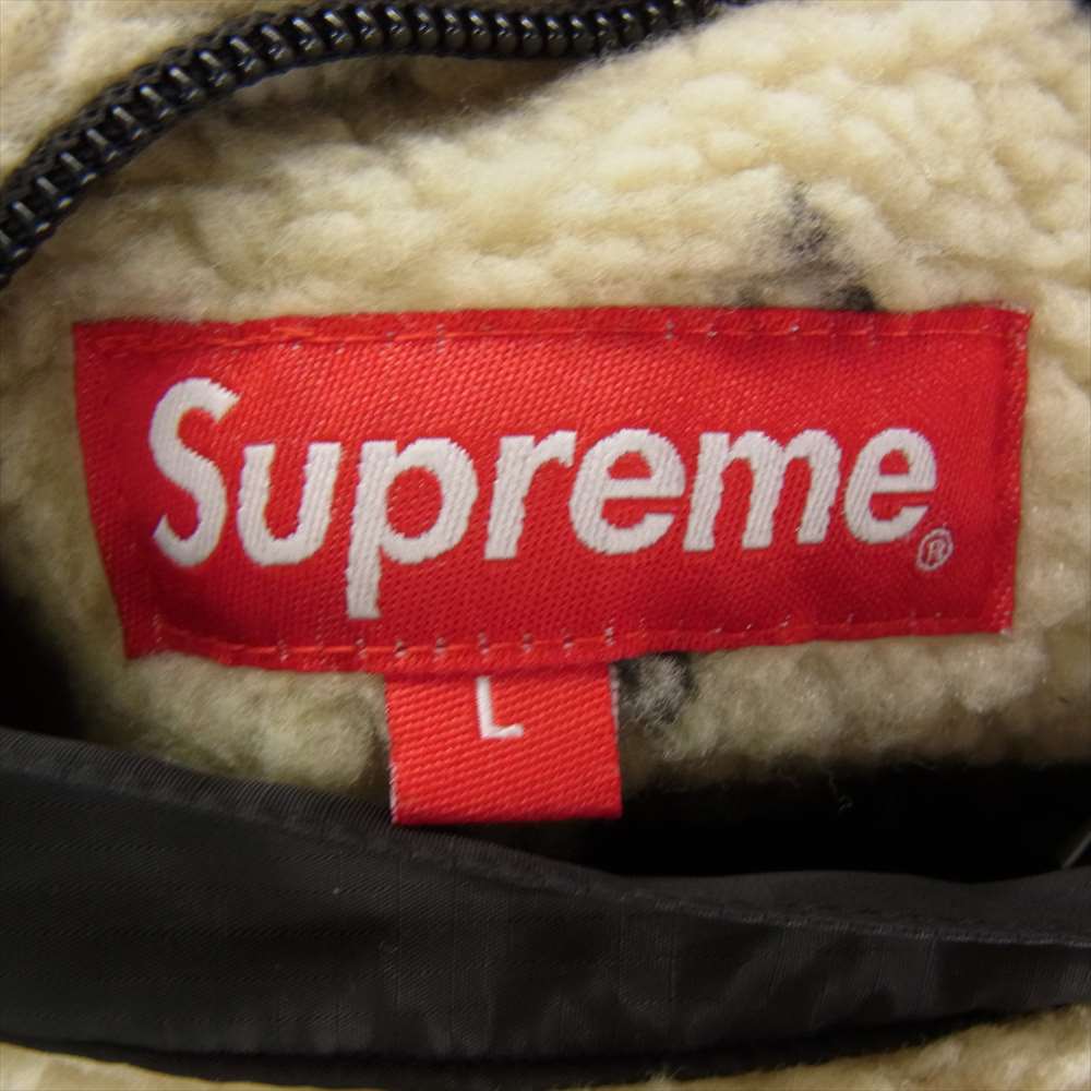 Supreme シュプリーム 17AW Reversible Bandana Fleece Jacket リバーシブル バンダナ フリース ジャケット オフホワイト系 L【中古】