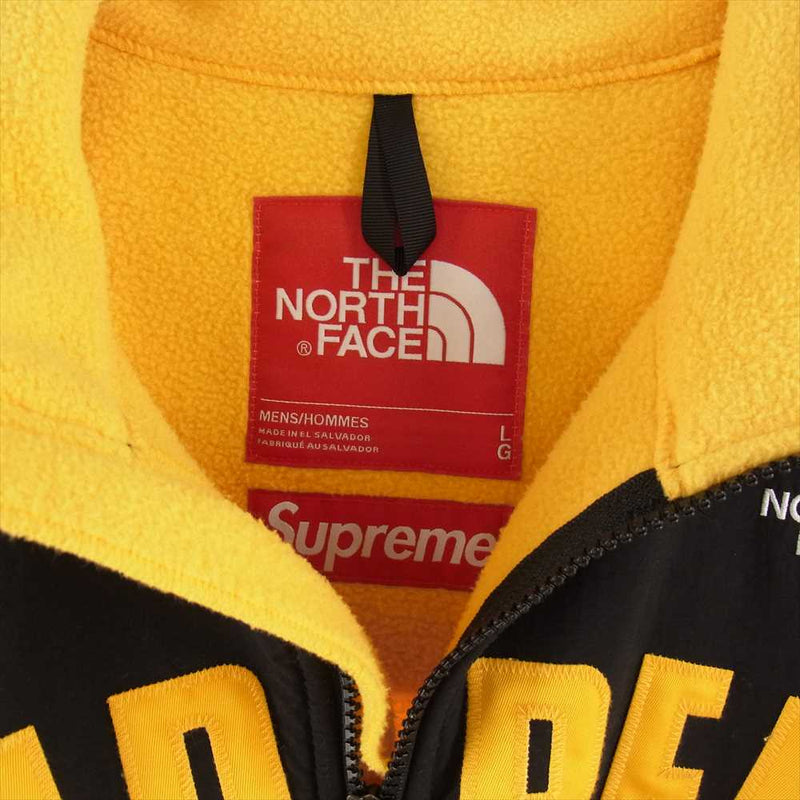 Supreme シュプリーム 19SS The North Face ノースフェイス Arc Logo Denali Fleece Jacket アーチロゴ デナリ フリース ジャケット イエロー系 ブラック系【中古】