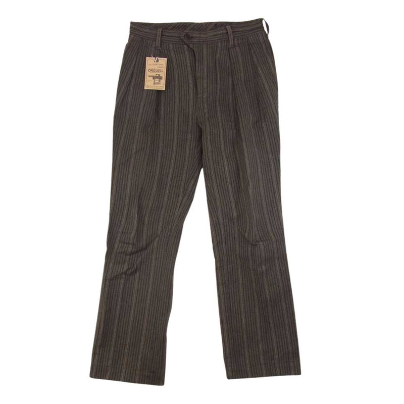 ORGUEIL オルゲイユ OR-1078 French Stripe Trousers  ストライプ トラウザー パンツ ブラウン系 32【美品】【中古】